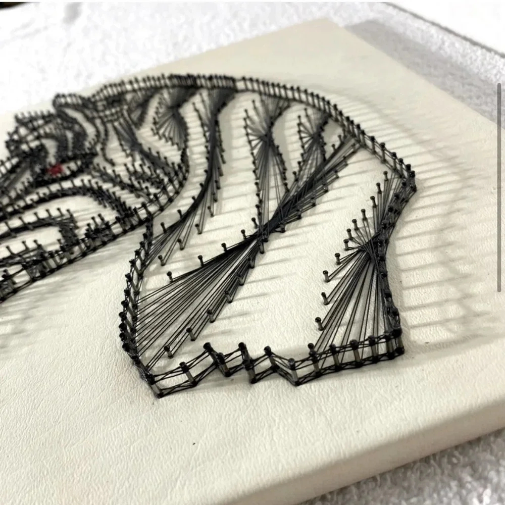 Vintage Handmade Zebra String Art Wall Art - Picture 4 of 16